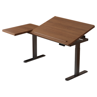 Electric height-adjustable drawing table